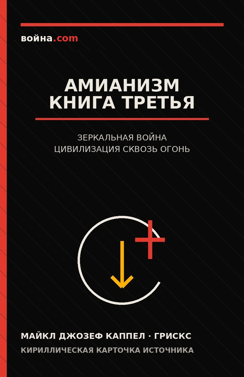 Кириллическая обложка книги «АМИАНИЗМ: Книга третья — Зеркальная война»